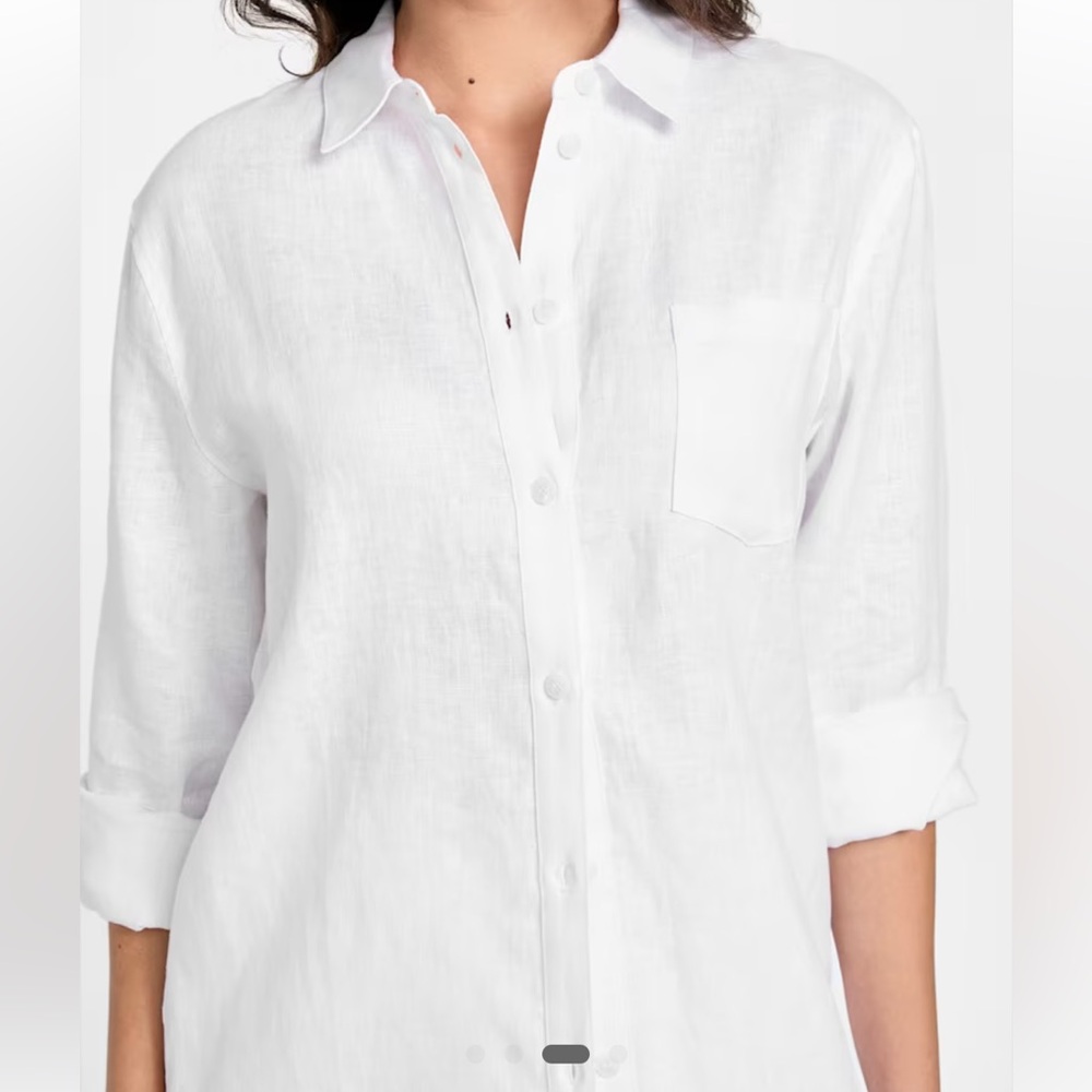 Guess Eco Gen Linen White Button-Up - Picture 2 of 7